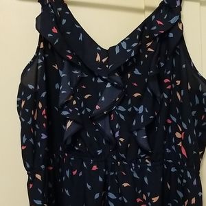 Navy sheer polyester dress